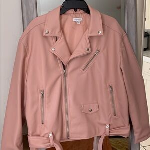 Topshop Pink Leather Jacket